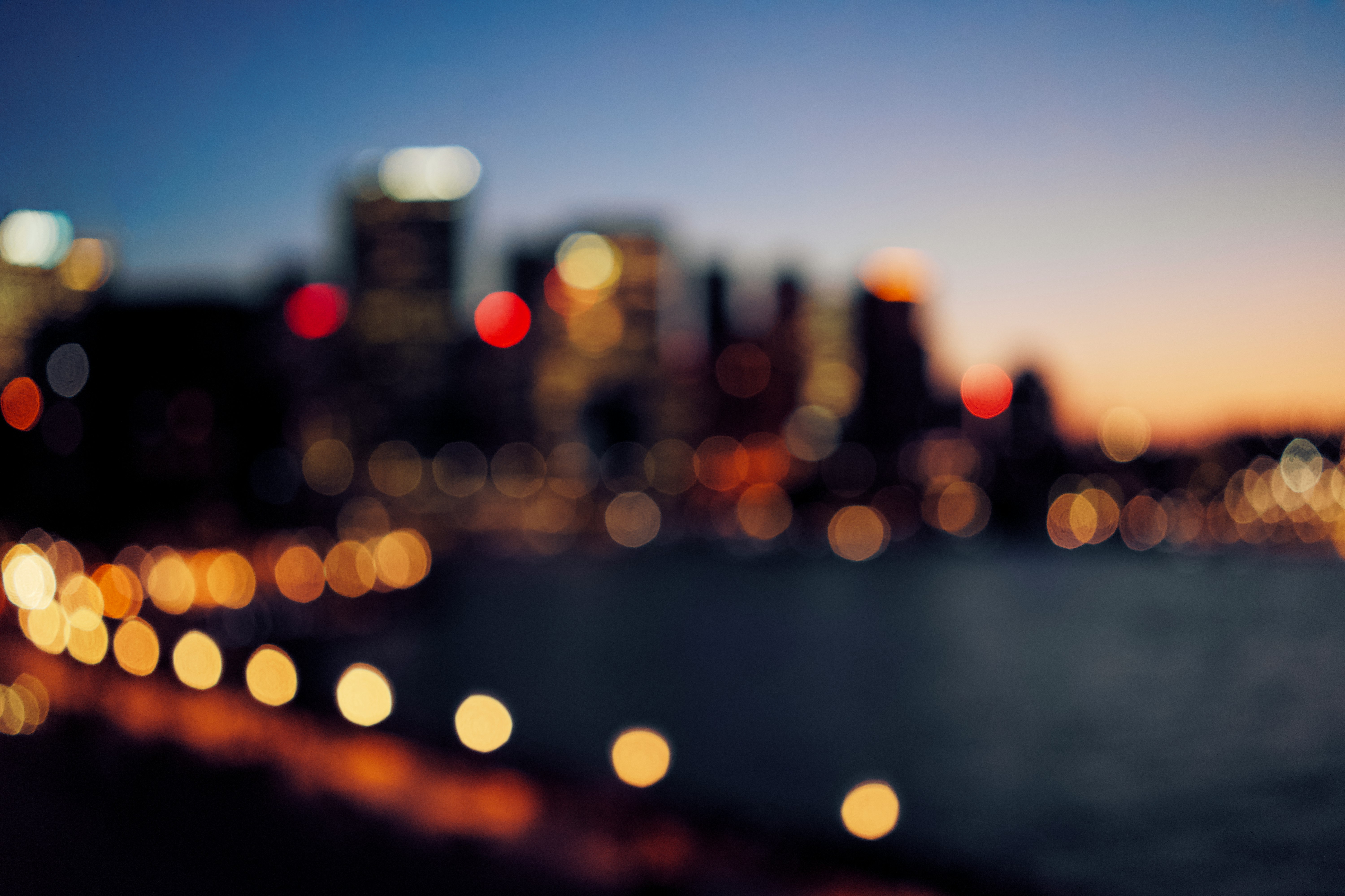 bokeh photography of city